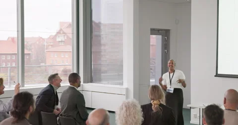 Businesswoman having presentation Stock Footage 256656808