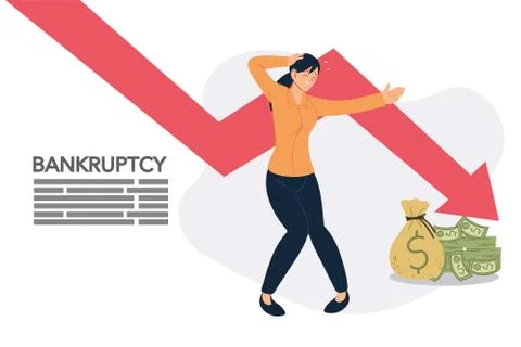 Businesswoman with headache decrease arrow and money vector design Stock Illustration