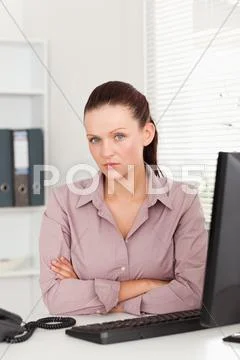 Businesswoman in her office Stock-Fotos