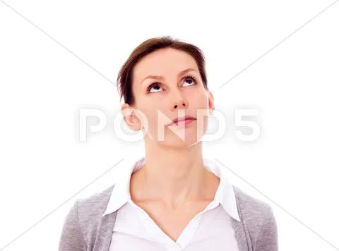 Businesswoman looking up above Stock Photos