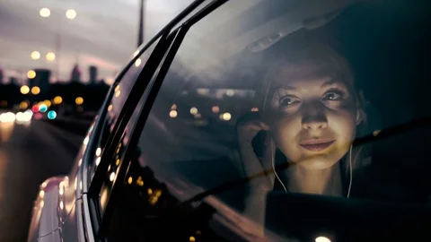 Businesswoman Looking Around While Using a Tablet Stock Footage 84735012