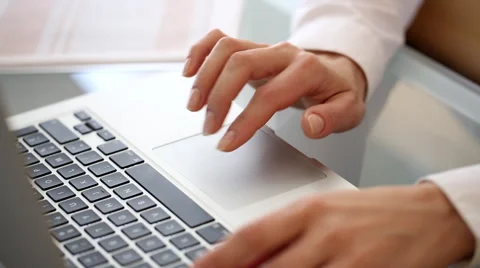 Businesswoman in office typing on the keyboard computer Stock Footage 43561253