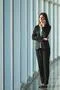 The businesswoman phone near the panoramic window Photo
