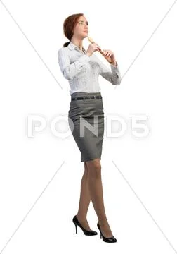 Businesswoman play fife Stock Photos