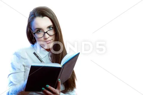 Businesswoman portrait, sexy businesswoman with eyeglasses Stock Photos