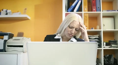 Businesswoman in problems Stock Footage 2950262