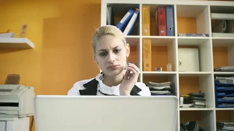 Businesswoman in problems Stock Footage 2960473