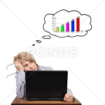 Businesswoman with problems Stock Photos