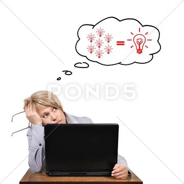 Businesswoman with problems Stock Photos