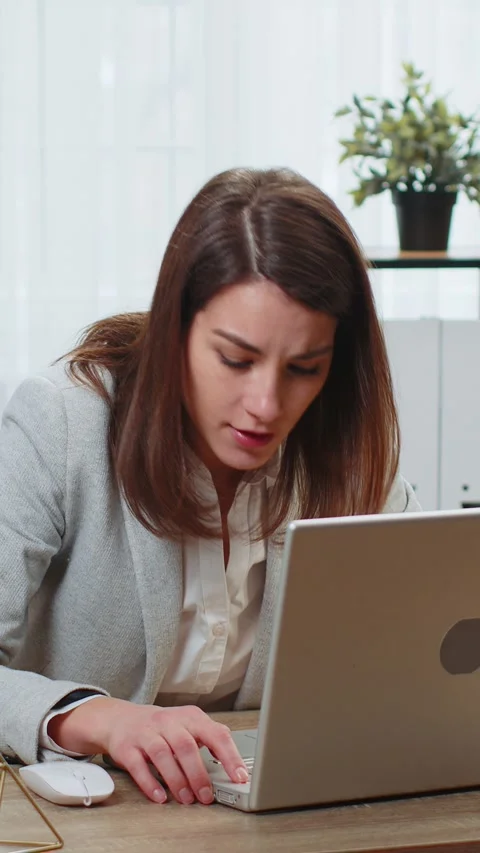 Businesswoman programmer software developer loses system error virus bad news Video stock 324600241