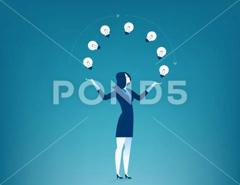 Businesswoman show creative Stock Illustration