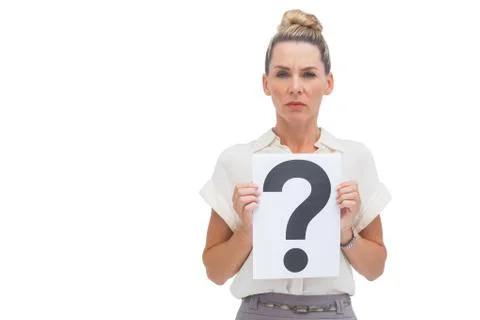 Businesswoman showing question mark Stock Photos