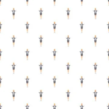 Businesswoman standing pattern repeating background Illustrazione stock