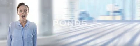 Businesswoman surprised with transition Stock Photos