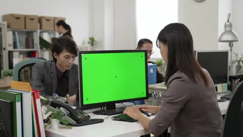 Businesswoman typing on the computer Video stock 211674591