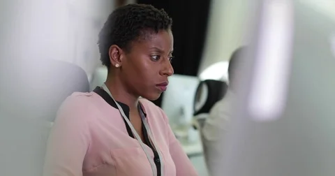 Businesswoman using computer in office Video stock 79135830