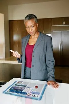 Businesswoman using computer in table Foto stock
