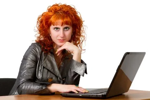 Businesswoman using laptop computer Stock Photos