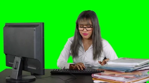 Businesswoman working computer while dancing Stock Footage 98070548