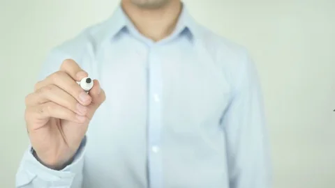 Businesswoman, Writing On Transparent Screen Stock Footage