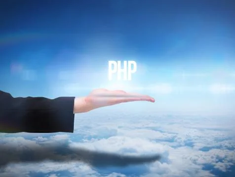 Businesswomans hand presenting the word php Stock-Illustration