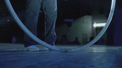 Busker with the circle 50fps Stock Footage 230717308