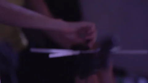 Busker prepares fire show 스톡 동영상 230704825