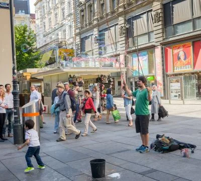 Busker in  Vienna Stock Photos
