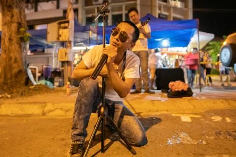 Buskers performance Stock Photos