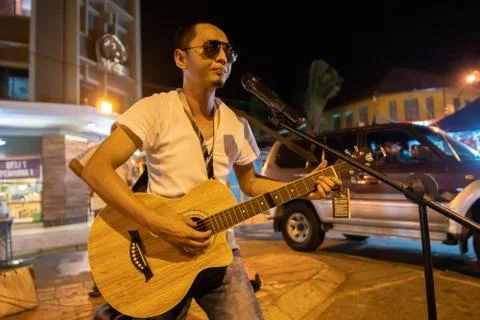 Buskers performance Stock Photos