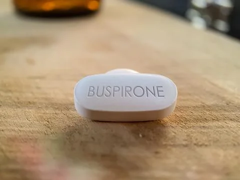 Buspirone tablet close up Stock Photos