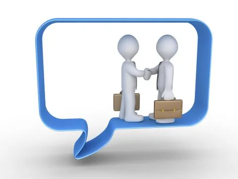 Bussinesmen agreement inside speech bubble Stock Illustration
