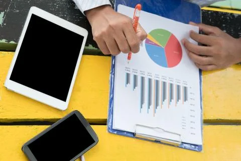 Bussiness man readding Stock Photos