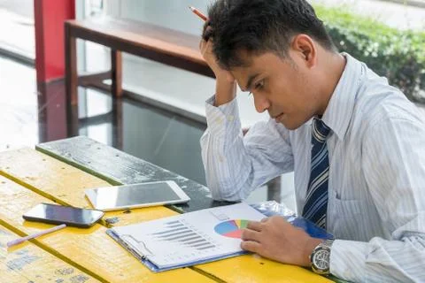 Bussiness man readding Stock Photos