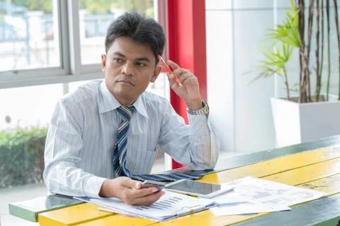 Bussiness man thinking Stock Photos