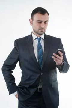 Bussinessman on phone Stock Photos