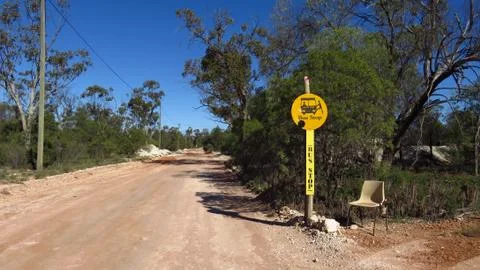 Busstop in the Australian Outback Stock Photos