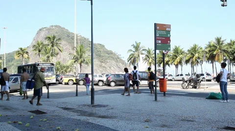 Busstop at copacabana Video stock 37656477