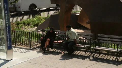 Busstop in New York Video stock 1052243
