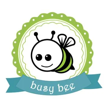 Bussy bee label Stock Illustration