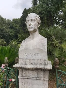 Bust of Alessandro Volta Stock Photos