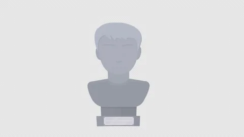 Bust. Animation of the monument installation. Cartoon Stock Footage 217881207