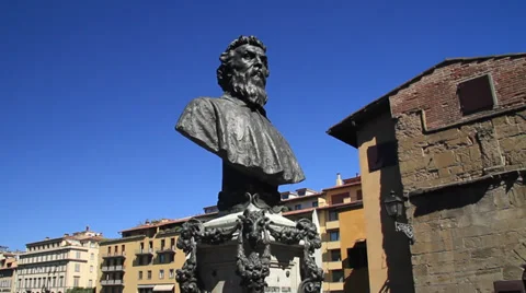 Bust of Benvenuto Cellini Stock Footage 38216436
