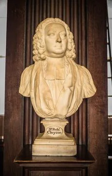 Bust of Bishop Robert Clayton in Trinity College Library Stock Photos