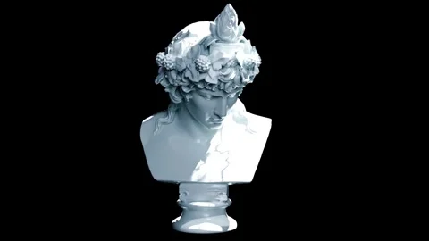 Bust of Bust of Antinous as Dionysus Cinematic Render Stock Footage 337423896