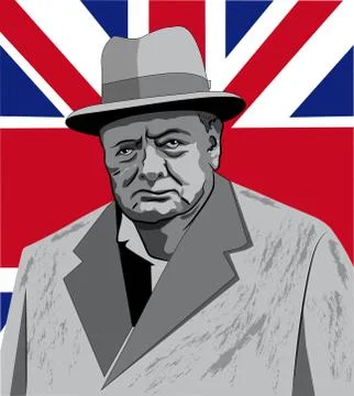 Bust of churchill Stock Illustration