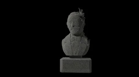 Bust dissolve to dust Stock Footage 8984807