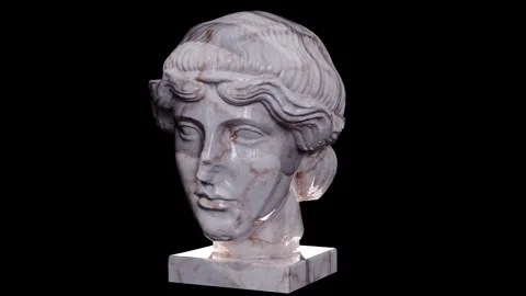Bust of Head of Orpheus Cinematic Render Stock Footage 335877395