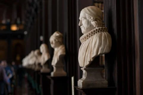 Bust of James Ussher, Archbishop, Trinity College Library, Dublin, Ireland Stock Photos