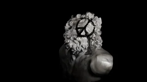 Bust of Laocoon, 3D visualization. A crying Laocoon with the graffiti Stock Illustration
